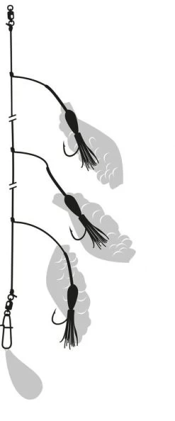 Zebco Seehecht Rig Selbstleuchtend 3x 10/0 - 1,00mm - 50kg